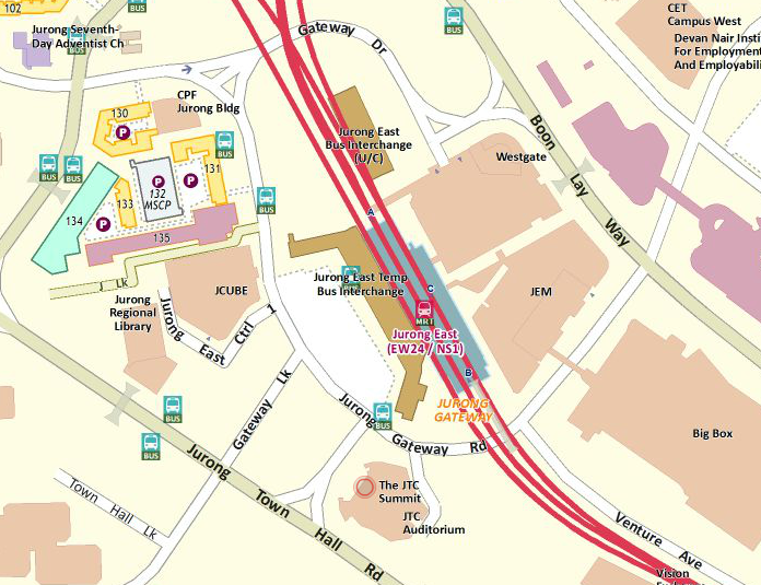 Jurong East MRT Map