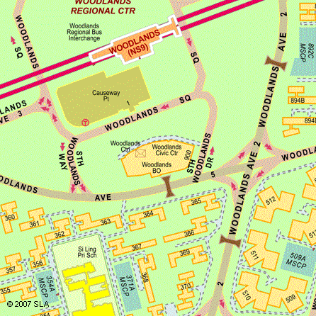 Woodlands MRT Map